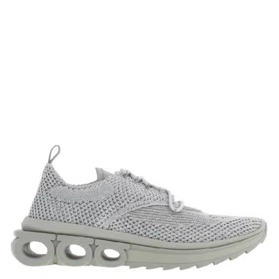 Ferragamo Nima Knit Low-top Sneakers In Gray