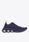 Ferragamo Logo-engraved Low-top Sneakers In Blue