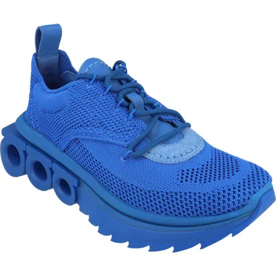 Ferragamo Nima Knit Sneaker In Blue