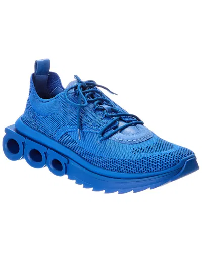 Ferragamo Nima Knit Sneaker In Blue