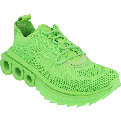 Ferragamo Nima Knit Sneaker In Green