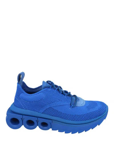 Ferragamo Nima Knit Sneakers In Blue