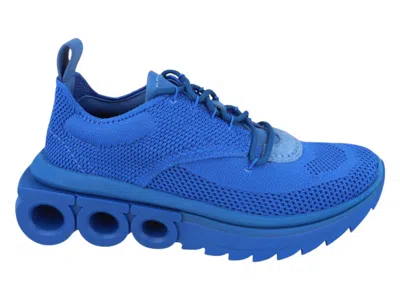 Pre-owned Ferragamo Nima Knit Sneakers (women's) In Blue