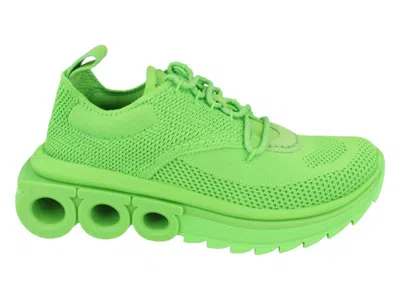 Pre-owned Ferragamo Nima Knit Sneakers (women's) In Green