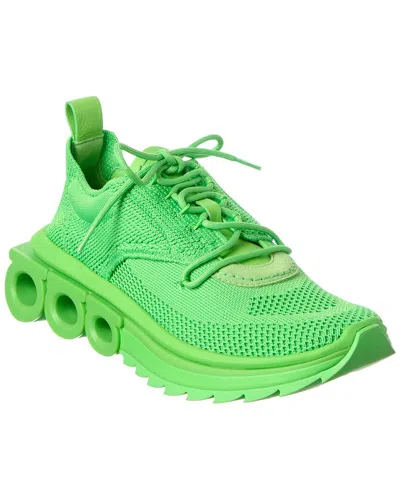 Ferragamo Nima Technical Knit Running Sneakers In Green