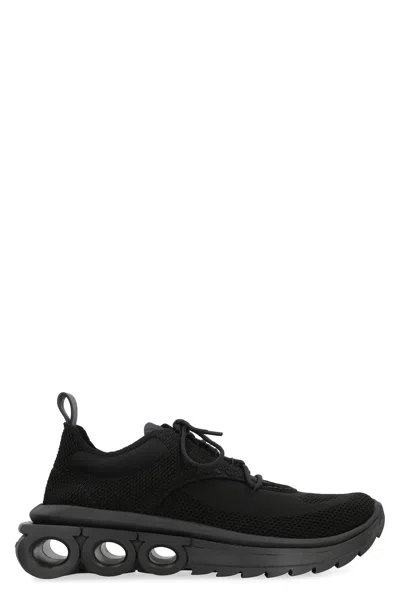 Ferragamo Nima Mini Leather Running Sneaker In Black