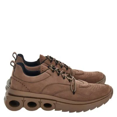 Ferragamo Nima Nubuk Running Sneakers In Brown