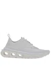 Ferragamo Men Nylon Sneakers With Iconic Gancini Sole