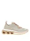 Ferragamo Mesh Perforated Pull Tab Rubber Sole Sneakers In Multicolour