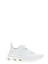 Ferragamo Nima Leather-trimmed Mesh Sneakers In White