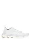 Ferragamo Men Nylon Sneakers With Iconic Gancini Sole In White