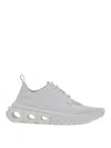 Ferragamo Gancini Sole Sneakers With Knitted Upper In White