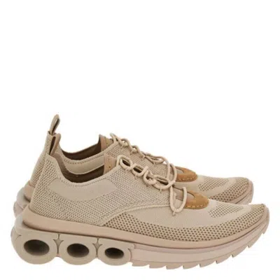 Ferragamo Nima Technical Knit Running Sneakers In Neutral