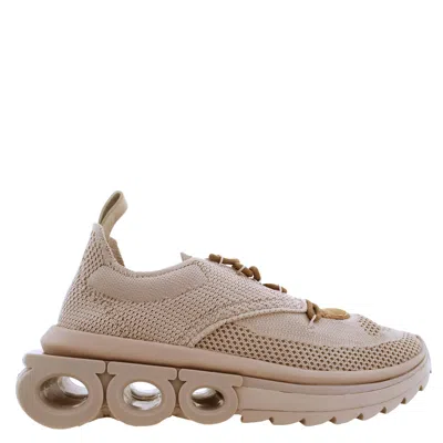 Ferragamo Nima Technical Knit Running Sneakers, Size 7 In Beige