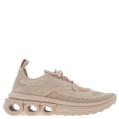 Ferragamo Nima Technical Knit Running Sneakers, Size 7 In Brown