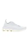 Ferragamo Gancini Sole Sneakers With Knitted Upper In Blanco