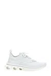 Ferragamo Nima Leather-trimmed Mesh Sneakers In White