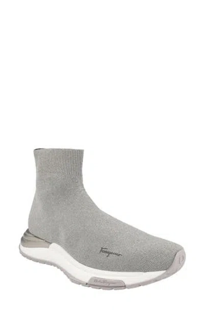 Ferragamo Ninette Knit Sock High Top Sneaker In Gray