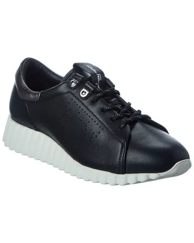 Ferragamo Ninfa Leather Sneaker In Black