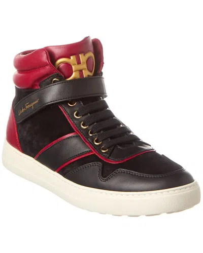 Ferragamo Noe Leather Sneaker In Black