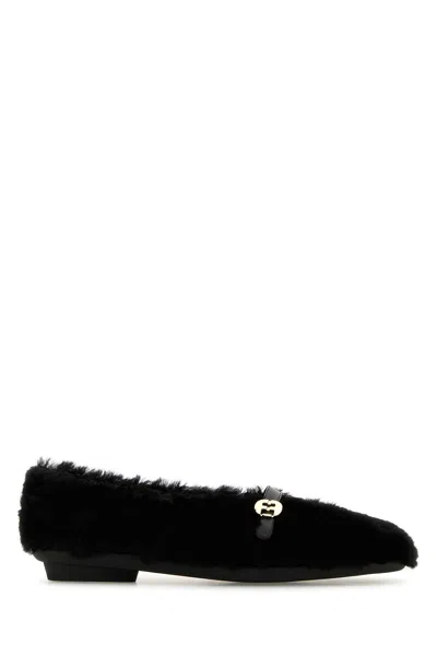 FERRAGAMO BALLERINE NOELLA IN MONTONE NERO DONNA