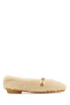Ferragamo Shearling Ballet Flats
