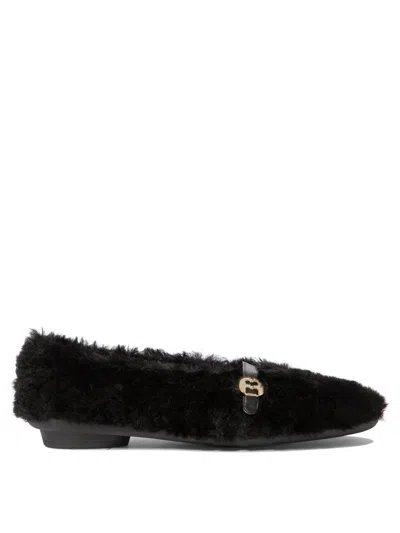 Ferragamo "noella Fur" Shearling Ballet Flats In Multi