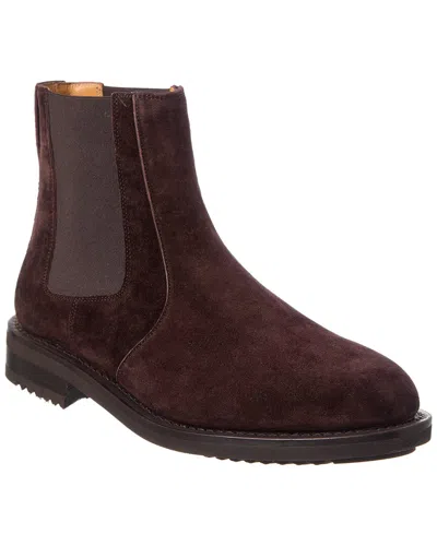 Ferragamo Nono Suede Bootie In Brown