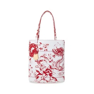 Ferragamo North-south Floral Print Tote Bag In Gold