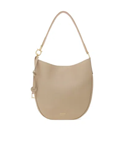 Ferragamo North-south Hobo Bag (m) In Gray