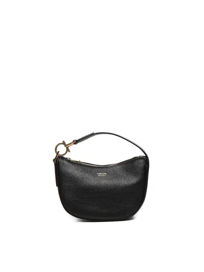 Ferragamo North-south Mini Hobo Bag In Black