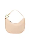 Ferragamo Curved Mini Hobo Bag With Top Handle In Neutral