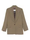 Ferragamo Notched-lapel Blazer In Brown