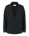 Ferragamo Notched Lapel Wool Cardigan In Black