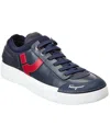 Ferragamo Notion 2 Leather Sneaker In Blue