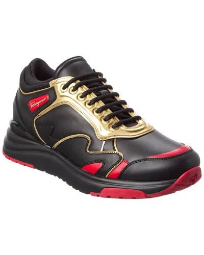 Ferragamo Now 1 Leather Sneaker In Black