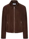 Ferragamo Man Nubuck Blouson In Brown