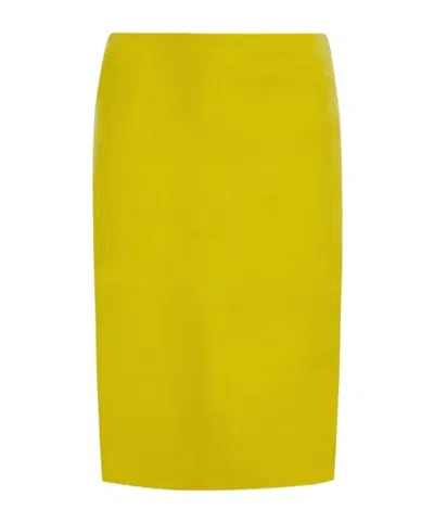 Ferragamo Bleistiftrock Aus Nubukleder In Yellow