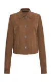 Ferragamo Nubuck Single-breasted Jacket In Brown