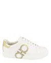 Ferragamo Number Leather Low-top Sneakers In Multi