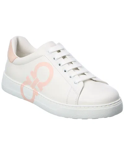 FERRAGAMO FERRAGAMO NUMBER LEATHER SNEAKER