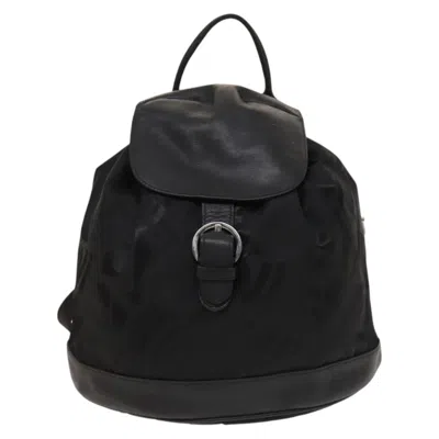 Pre-owned Ferragamo Nylon Backpack Bag () In Black
