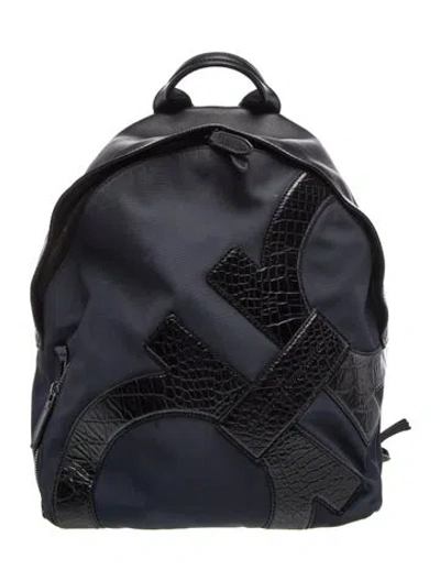 Pre-owned Ferragamo Nylon Backpack In Blue