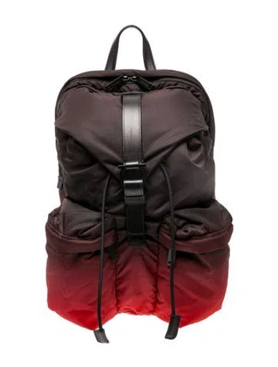 Pre-owned Ferragamo Nylon Backpack In Burgundy