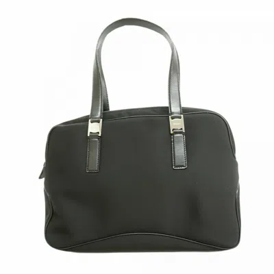 Pre-owned Ferragamo Nylon Canvas Handbag () In Black