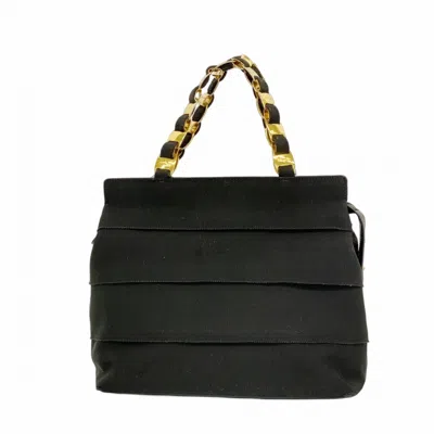 Pre-owned Ferragamo Nylon Canvas Handbag () In Black