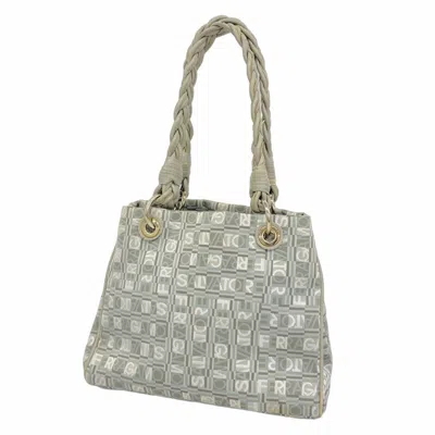 Pre-owned Ferragamo Nylon Canvas Handbag () In Gray