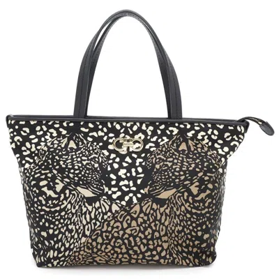 Pre-owned Ferragamo Nylon Canvas Leather Tote Bag () In Multi