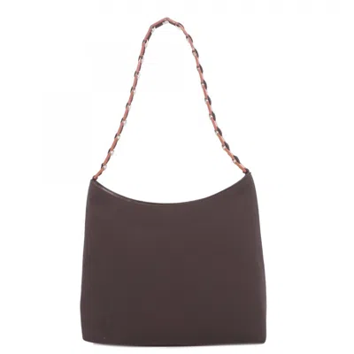 Pre-owned Ferragamo Nylon Canvas Shoulder Bag () In Brown