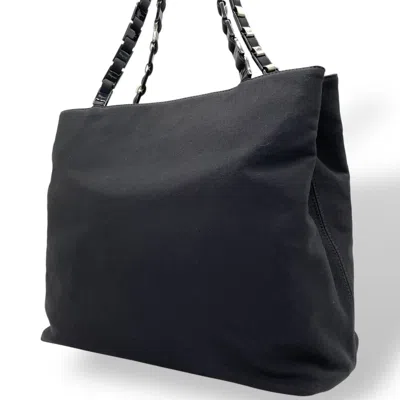 Pre-owned Ferragamo Nylon Canvas Shoulder Bag Tote Bag () In Black